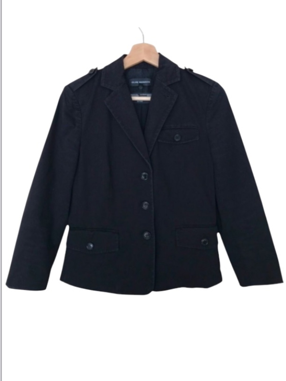 Club Monaco Military Blazer Jacket | Black Button Up